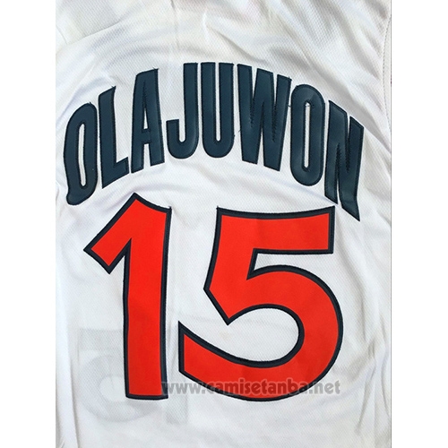 Camiseta USA 1996 Hakeem Olajuwon #15 Blanco